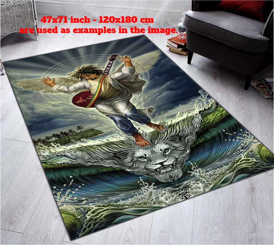 Bob Marley Pattern Rug, Bob Marley Rug, Marijuana, Popular Rug, Home ...
