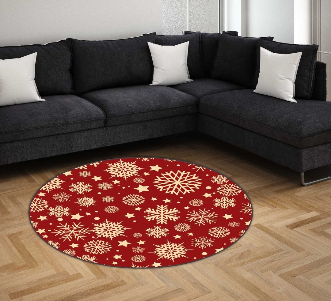 Merry Christmas Rug,round Christmas Rug, Christmas Gift, Christmas