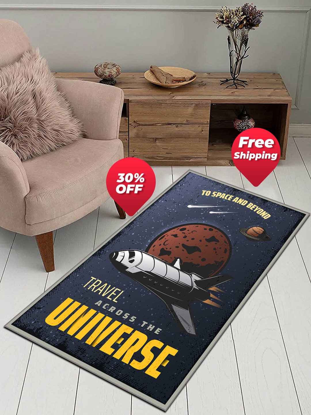 Plane Rug Travel Themed Rug Let's Fly Far Away Etsy