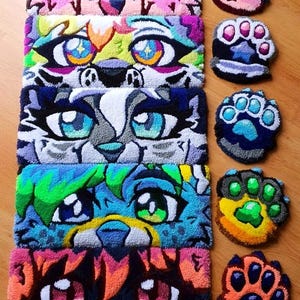 Juego de alfombras para teclado Fursona personalizadas / Juego de reposamuñecas acolchados hechos a mano