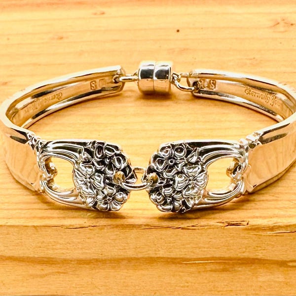 Vintage Spoon Bracelet: Artisan Crafted "Eternally Yours" Pattern