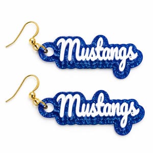 Mustang Mascot Earrings: Laser Cut Game Day Jewelry