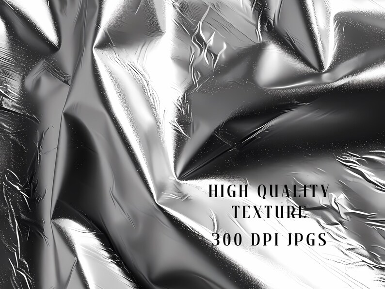 Silver Foil Textures Digital Paper, Metallic Backgrounds, Crumpled ...