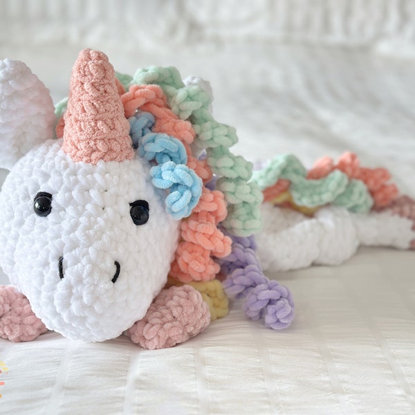 Extra Large Unicorn Lovey | Baby Lovey | Crochet Snuggler | Unicorn Plushie | Crochet Unicorn | Amigurumi Unicorn | Baby Shower | Toddler