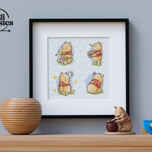 Bear Business, Cute Bear, Pooh, Charming  Bear Illustration, Nursery - Children Art, Digital Clipart, Babyshower