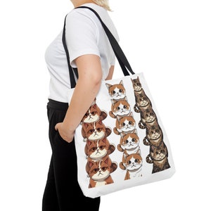 Cat Art Tote Bag - Cute Cat Tote - Durable & Eco-Friendly - Perfect Gift for Cat Lovers - Cat Art Design Tote Bag (AOP)