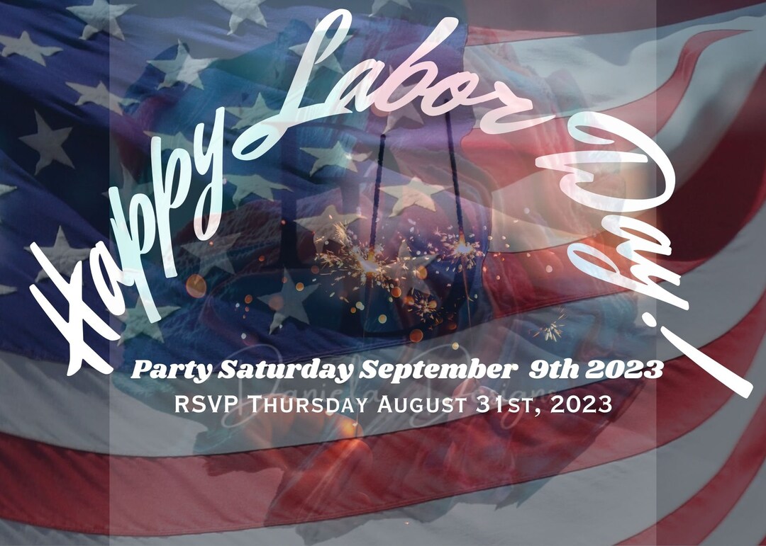 Labor Day Party Invitation American Flag Etsy