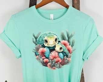 Water color turtle shirt, Sea turtle shirt, Watercolor tortoise shirt, Marine Life shirt, Save the turtles shirt, mom turtle shirt