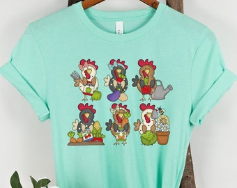 Gardening Chicken shirt, Garden shirt, Gardening shirt, Gardening gift, Chicken shirt, cute chicken shirt, Garden lover gift, Gardening gift