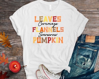 Deja camisa de calabaza de franela, camisa de otoño, camiseta de otoño, camisa de otoño, camiseta de otoño, camiseta de otoño, camiseta de otoño, regalos de otoño, regalo de otoño
