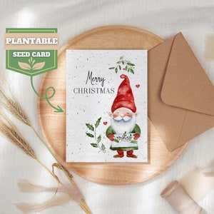 Weihnachtskarte mit Samen, Biologisch abbaubares Samenpapier, Umweltfreundliches Geschenk, Bienenfreundliches Geschenk, Öko Weihnachtskarte, Festliche Grußkarte
