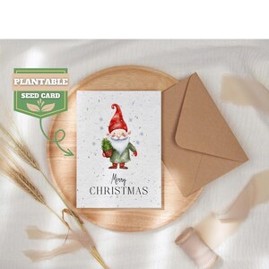 Weihnachtskarte mit Samen, Biologisch abbaubares Samenpapier, Umweltfreundliches Geschenk, Bienenfreundliches Geschenk, Öko Weihnachtskarte, Festliche Grußkarte