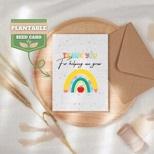 Pflanzbare Samen Dankeskarte, Dankeskarte, biologisch abbaubares Samenpapier, Wildblume, Pflanzbares umweltfreundliches Geschenk, Bienenfreundlich