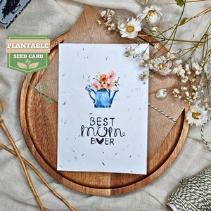 Pflanzliche Muttertagskarte, umweltfreundliche Grußkarten der Natur, Wildblumensamenpapier, glücklicher Muttertag, Karte zum Wachsen, Karte für die beste Mutter aller Zeiten