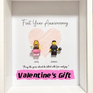 Best Valentine’s Day Gift, Create your own personalised Lego minifigure 3D Frame, best gift, Anniversary Gift, gifts for him, gifts for her