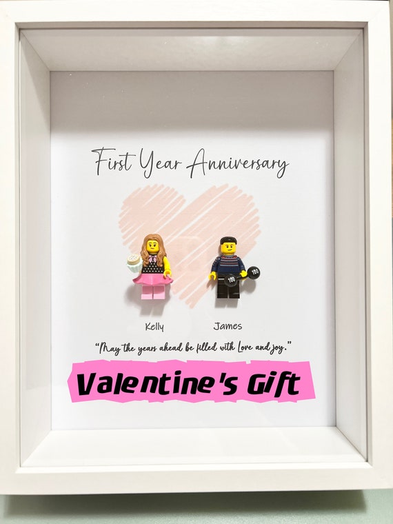 Best Valentines Day Gift Create Your Own Personalised Lego Minifigure 3D Frame Best Gift Anniversary Gift Gifts for Him Gifts for Her Etsy
