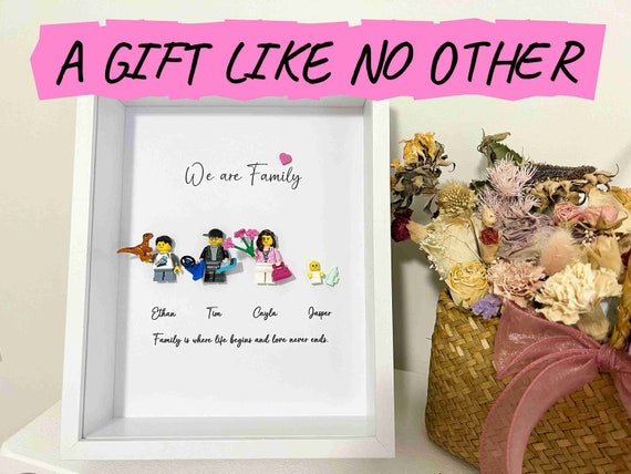 We Are Family Custom Lego Art Custom Figurine Lego Family Lego Minifigures Wall Art Personalized Lego Decor Minifigure Frame Etsy