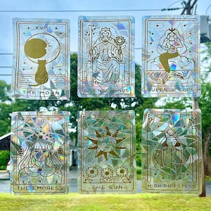 Tarot Card Suncatcher - Radiant Sunshine Sparkle - Handcrafted Window Decoration - Captivating Rainbow Prisms for Any Space - Window Cling