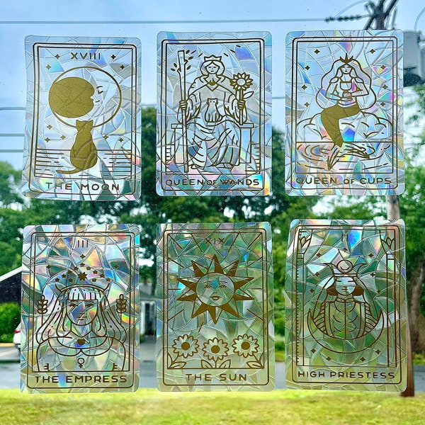 Tarot Card Suncatcher - Radiant Sunshine Sparkle - Handcrafted Window Decoration - Captivating Rainbow Prisms for Any Space - Window Cling