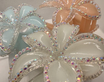 Sparkly Flower Hair Claw Clip