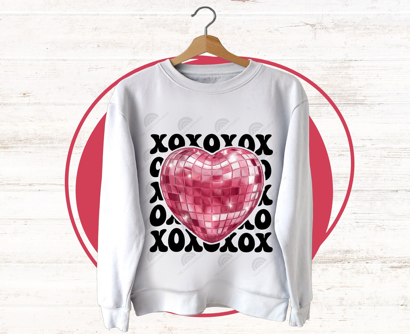 XOXO Png, Heart Disco Ball Png, Retro Valentine Png, Love Png, Groovy ...