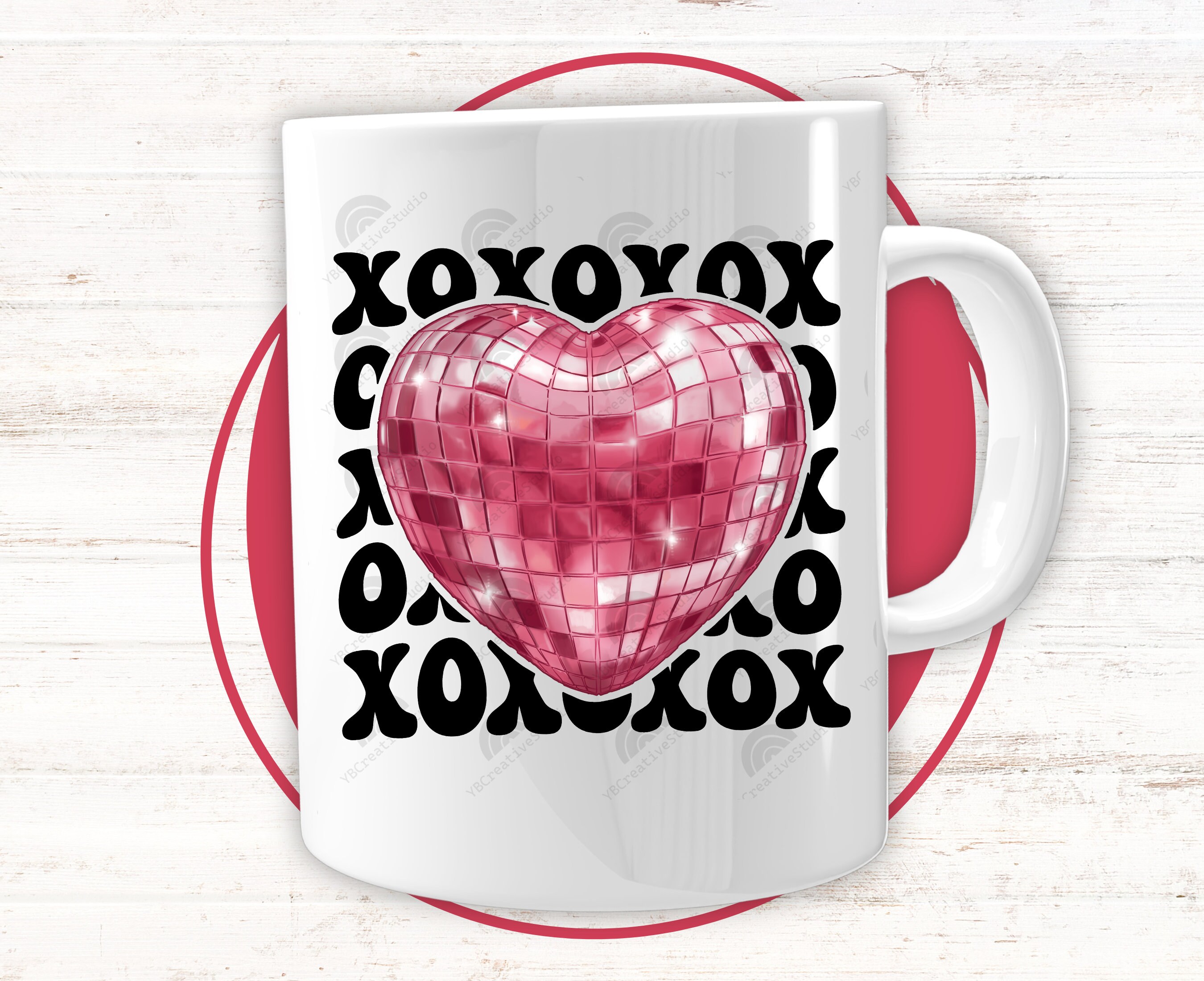 XOXO Png, Heart Disco Ball Png, Retro Valentine Png, Love Png, Groovy ...