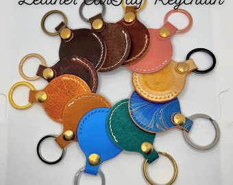 KeyTags- Leather AirTag Holder Keychain- Handmade Luxury Keychain