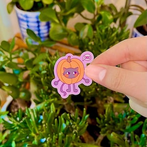 Halloween Pumpkin Cat Sticker