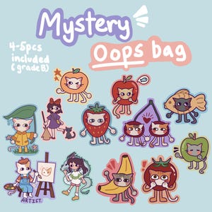 Mystery Oops Bag | Cute aesthetic Grade B Sticker Pack | 5 Pcs