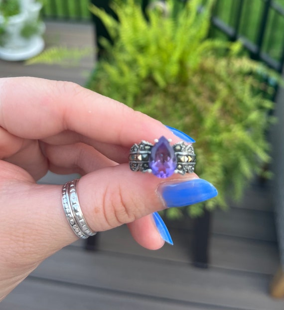 Silver amethyst ring - image 3