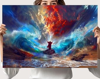 Moses Parting the Red Sea Canvas Wrap, Matte Stretched Canvas