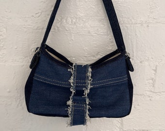 Up-cycled Hand-Made Y2K Denim Shoulder Bag
