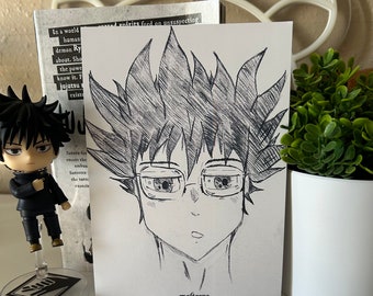 megumi fushiguro with specs art print