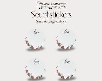 Small or Large - Simple White & Christmas Icons Christmas Stickers