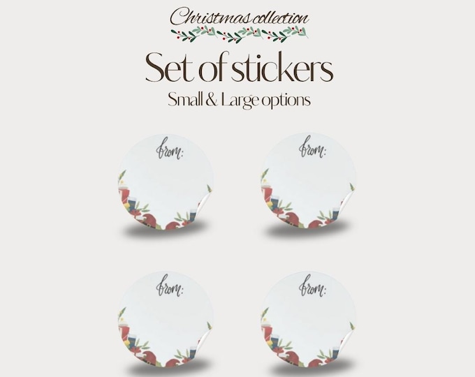 Small or Large - Simple White & Christmas Icons Christmas Stickers