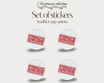 Small or Large - Red & White Christmas Stickers