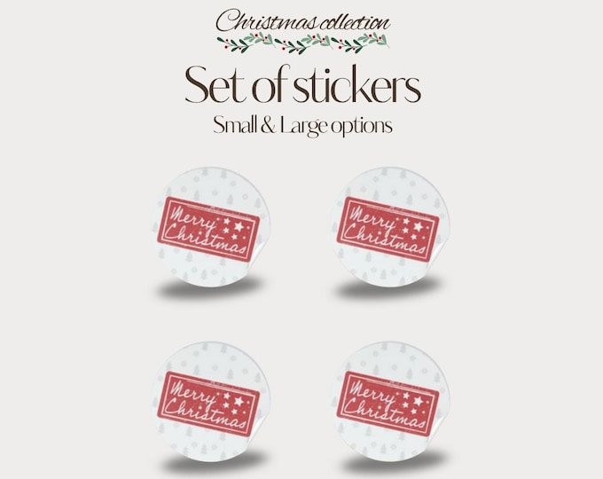 Small or Large - Red & White Christmas Stickers