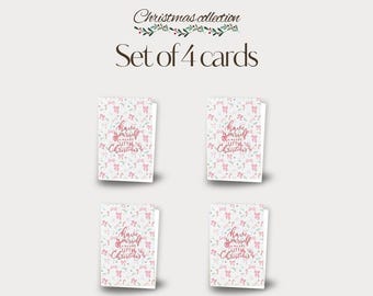 Set of 4 - Festive Icons Christmas Cards