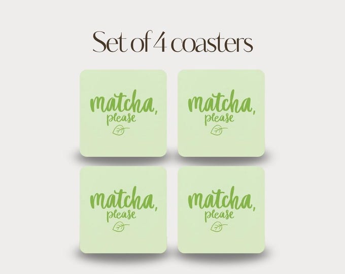 Set of 4 - Matcha Coasters