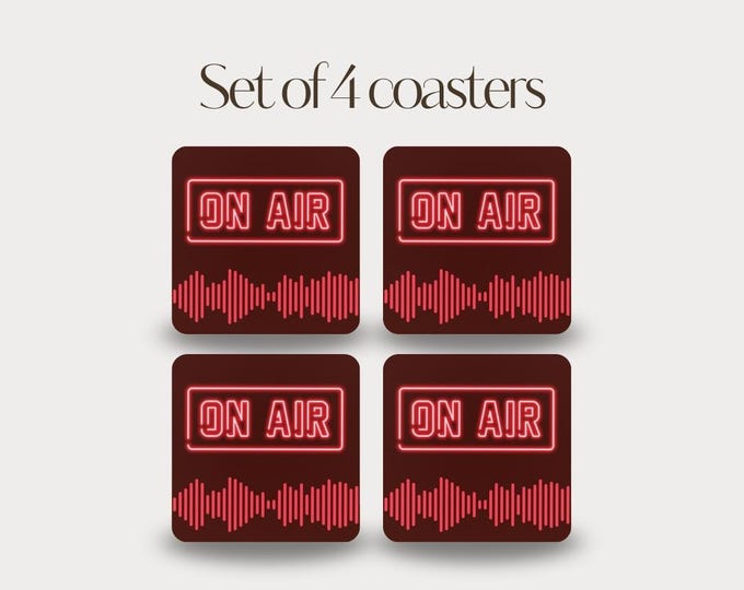 Set of 4 - On Air Coasters