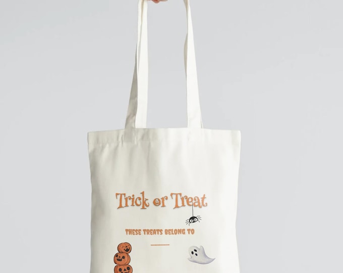 Personalised/Customisable Halloween Trick Or Treat Tote bag