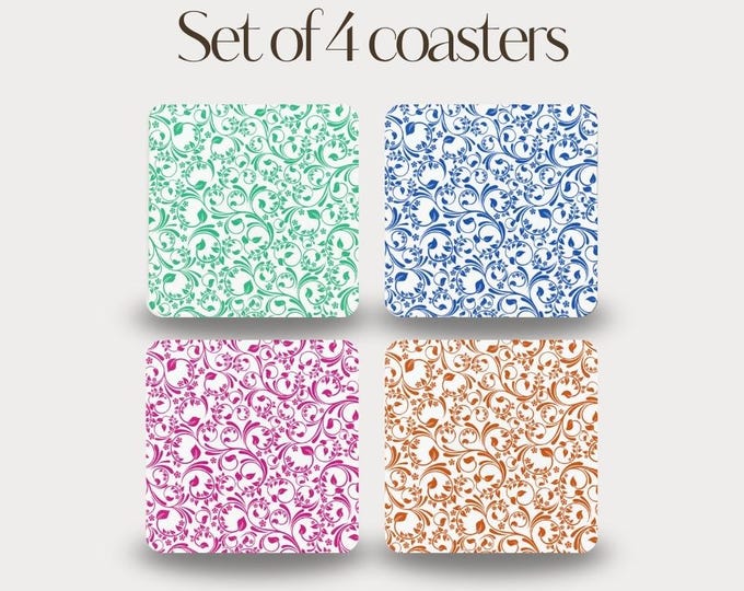 Set of 4 - Minimalist Colourful Pattern Coasters