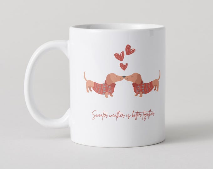 Sweater weather is better together - cute simple winter mug