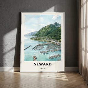 Seward Alaska Travel Poster — Vintage Retro Wall Art Print, US State Gift, Home Decor, Art Print, USA, AK