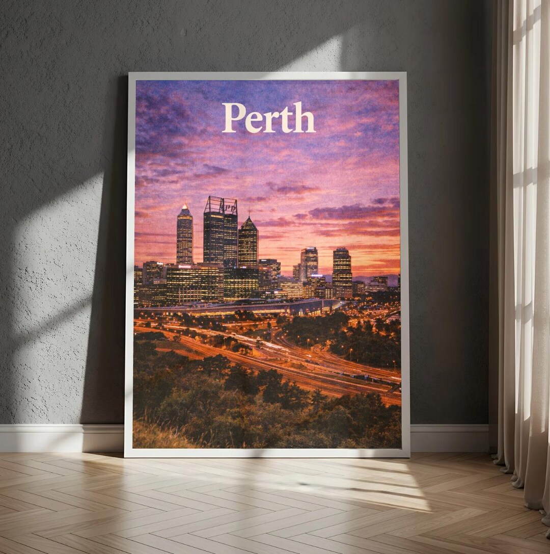 Perth Community Posters Perth Travel Print - Australia Poster - Vintage Retro Inspired - Custom ...