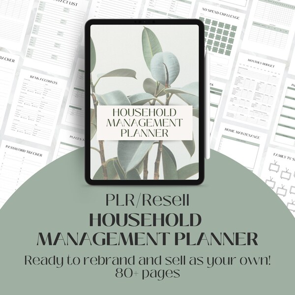 PLR Household Management Planner, PLR Planner Bundle, PLR Digital Planner, Master Resell Rights, Plr Templates, Plr Ebooks, Plr Products