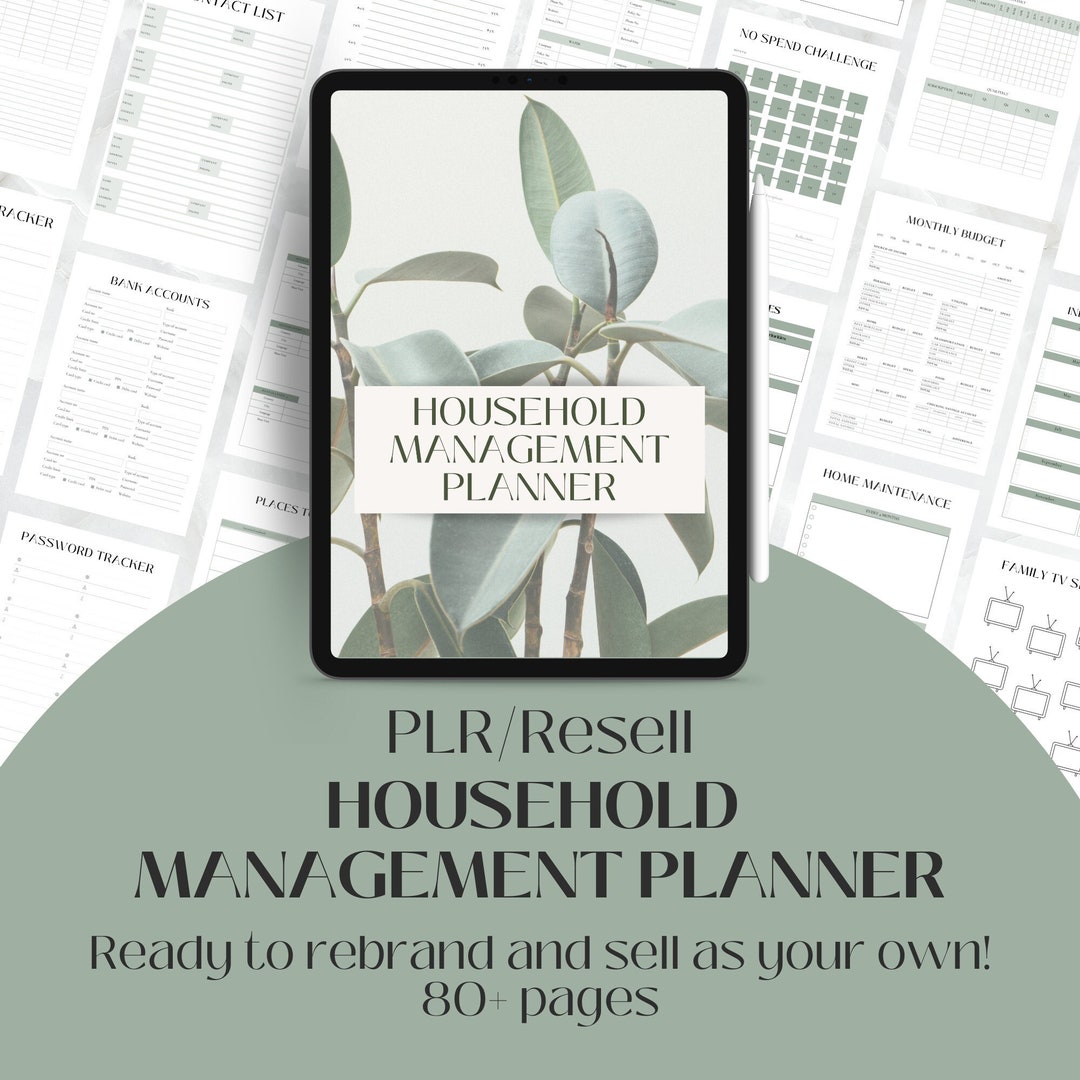 PLR Household Management Planner, PLR Planner Bundle, PLR Digital ...