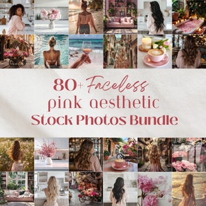 Pink Aesthetic Instagram Faceless Stock Photos, PLR Stock Images, Faceless Digital Marketing Photos Content, Pink Stock Photos Bundle