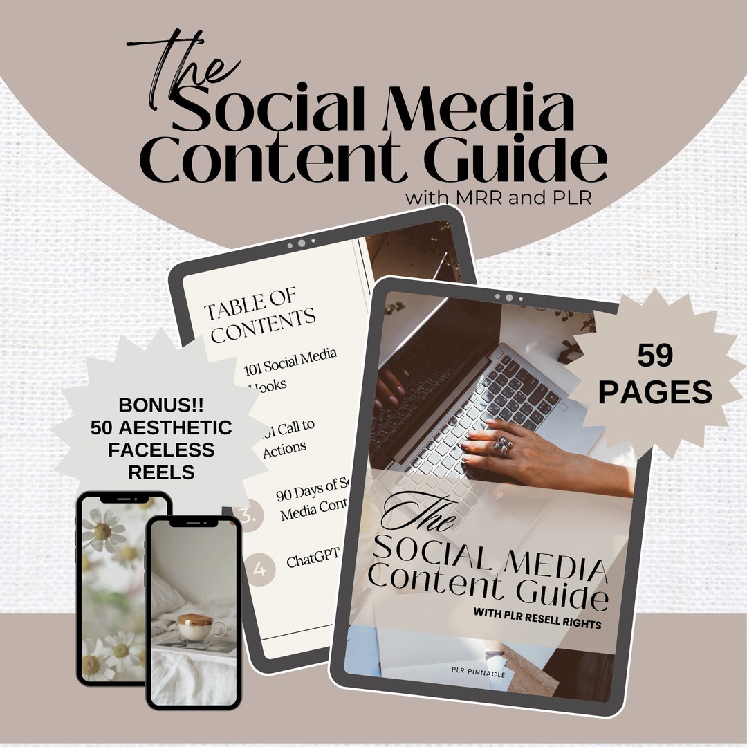 Social Media Content Guide With Master Resell Rights (MRR) and Private ...