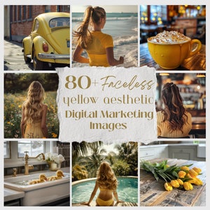 Yellow Aesthetic Faceless Instagram Post Stock Photos Faceless Digital Marketing Photos MRR & PLR Done for You Photos DFY Stock Photos